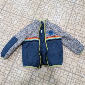 Kids Andy & Evan Gray and Blue Jacket with Rainbow Accents Size 3T